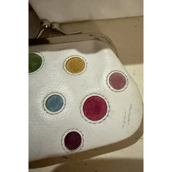 Vintage Coach Special Edition Polka Dot Kisslock frame Coin Keychain Very Rare - Picture 11 of 11